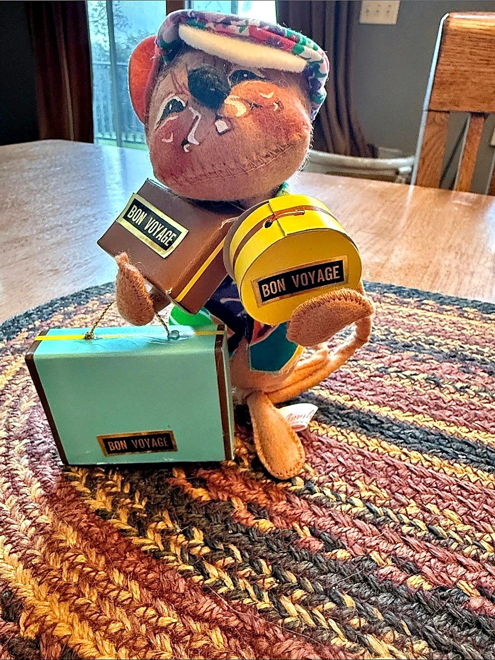 1989 Bon Voyage traveling mouse Vintage Decor Annalee